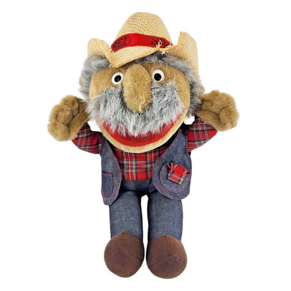 SHOT GUN RED Vintage Hee Haw 14'' Plush Stuffed Doll Grandpa Cowboy TV Show